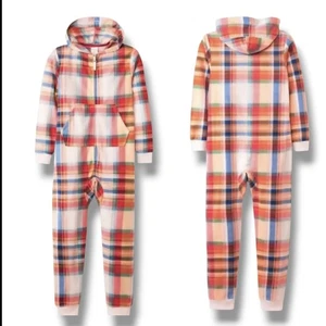Cat & Jack Girl's Size: XL (14) Pink Plaid Hooded Lightweight 1pc PJ W/ Pockets  - Picture 1 of 2