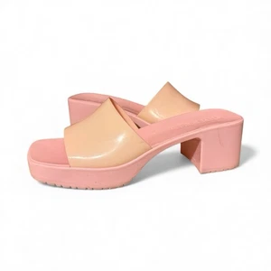 Sandali slip on Steve Madden Harlin donna taglia 6 rosa con tacco a blocco in gelatina - Foto 1 di 5