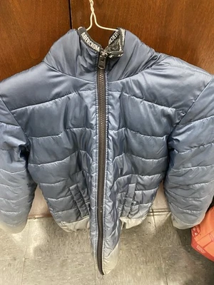 Boys Abercrombie & Fitch Fur Lined Hooded Puffer Jacket  Size 13/14 Ombré Fade - Image 1 of 4