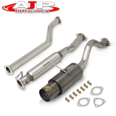 GODSNOW S/S Catback Exhaust Pipe + 4.5" Gray Tip For 2002-2006 Acura RSX Type-S Foto 1 de 4