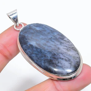 Dendrite Opal Gemstone Handmade 925 Sterling Silver Jewelry Pendant 2.44" j149 - Picture 1 of 2