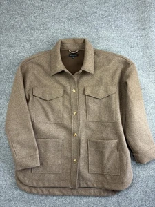 Banana Republic Jacket Mens XL Brown Shacket Button Front Four Pocket Wool Look - Picture 1 of 7