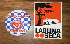Tuborg Beer Classic Luna Seca Porsche Race Sticker/Decal, Pinback Button - Picture 1 of 5