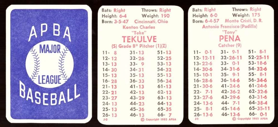 1984 APBA Season - PITTSBURGH PIRATES Team Set - Image 1 of 1