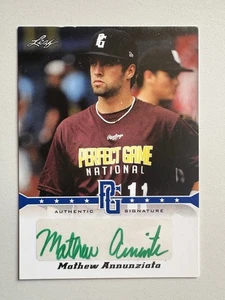 Mathew Annunziata 2013 LEAF PERFECT GAME GREEN INK AUTO #/25 Card #AMA1 - Picture 1 of 2