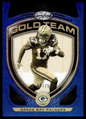 Equipo dorado certificado Panini 2021 azul Davante Adams/75 Packers #GT-15 A6 Foto 1 de 2
