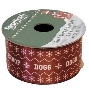 Snoop Dogg on the Stoop Christmas Ribbon 1.5x60 Red White Holiday Present Gift - Picture 1 of 4