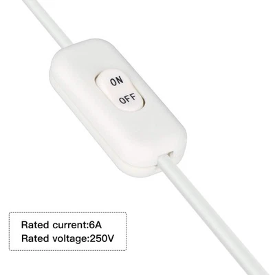 Schnurschalter schwarz weiß 6A 250V Schnurzwischenschalter Lampen-Schalter - Bild 1 von 4