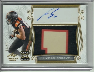 2023 LEAF TRINITY LUKE MUSGRAVE ROOKIE/RC AUTO/PATCH RELIC #44/50 - Image 1 of 2