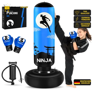 ESNOWLEE Boxsack für Kinder, Kinder-Boxset mit Boxhandschuhen, 168cm großer aufblasbarer