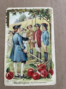 Vintage POSTCARD 1911 George WASHINGTON First Command Sword Riffles Cherries - Picture 1 of 2