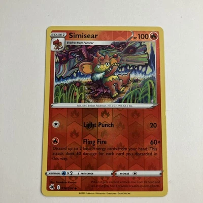 Simisear Pokemon Card Holo Uncommon Great Condition 38/264 2021 Ungraded Mint - Image 1 of 2