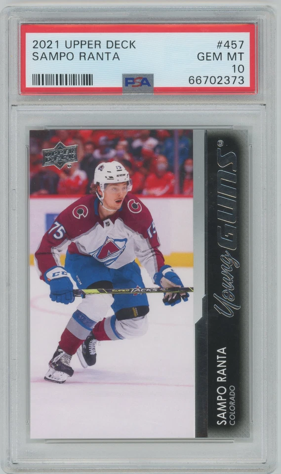 2021 Upper Deck Hockey -  Sampo Ranta 457 - Young Guns - ROOKIE - PSA 10 - Image 1 of 2
