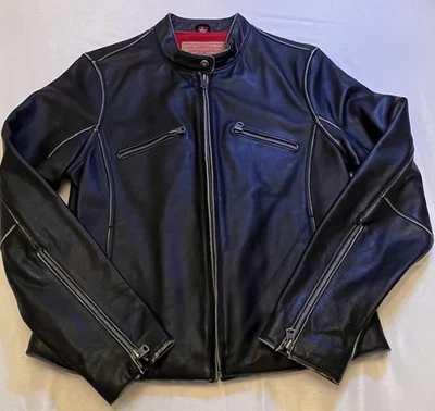 Chaqueta de Cuero Levis Moto Y2K Negra Café Corredor Hipster Rock Motocicleta Motociclista Lg Foto 1 de 4