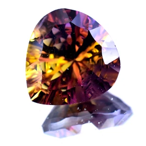 Flawless Natural Bi-Color Ametrine 21.45 Ct Pear Certified Untreated Gemstone - Picture 1 of 9