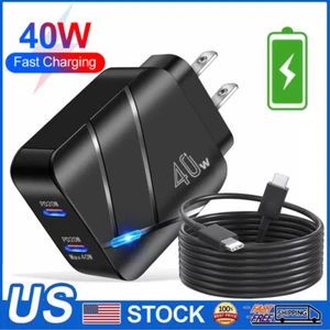 For Samsung S25 S24 Ultra S24 FE S23 40W USB-C PD Fast Wall Charger Type C Cable - Picture 1 of 21