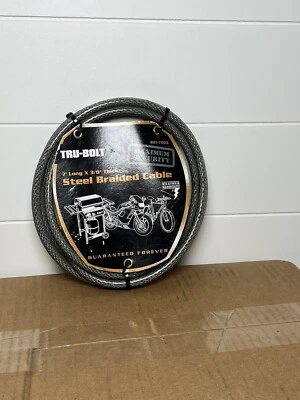 Tru Bolt Steel Briaded Cable 7' by 3/8" Thick Maximum Security - Image 1 of 2