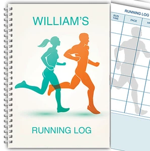 A5 PERSONALISED RUNNING JOGGING LOG BOOK DIARY 100 pages LADY MAN RECORD 03 - Picture 1 of 4