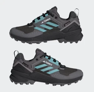 Adidas 2023 Women's TERREX Swift R3 GORE-TEX Grey Blue Waterproof Hiking Shoes 9 - Picture 1 of 8