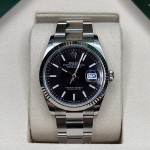 Rolex Datejust 36 NEW 2025 Black Index Dial Stainless Steel Fluted Bezel Oyster - Picture 1 of 8