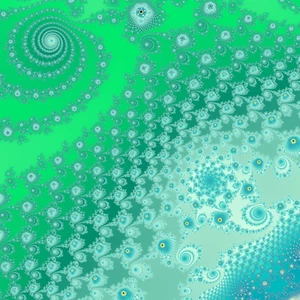 Mandelbrot Set Image Fractal Infinity Green Teal Ripples Poster Art Print - Picture 1 of 1