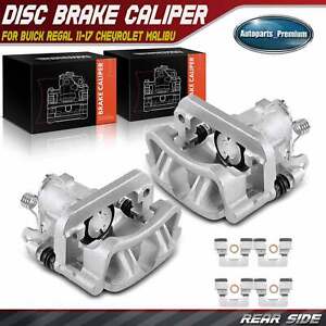 2x Rear LH & RH Brake Caliper w/ Bracket for Buick Regal 11-17 Chevrolet Malibu 