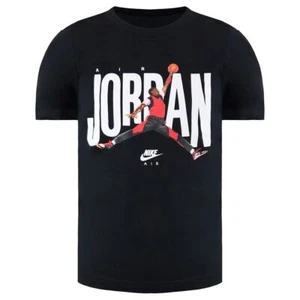 Nike Air Jordan Gráfico Logo Manga Corta Cuello Redondo Negro Niños Camiseta CZ3713 010 - Imagen 1 de 1