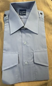 Men Long Sleeves Pilot/ Security/ Bus Driver Shirt With Shoulder Straps - Picture 1 of 4