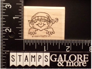 Stampin' Up! RUBBER STAMPS 1999 HOLIDAY HELPERS PEEKING ELF CHRISTMAS #06 - Bild 1 von 2