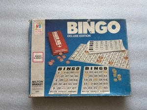 Vintage 1974 Milton Bradley BINGO Brettspielabend Holzfiguren Neuheit Retro - Bild 1 von 3