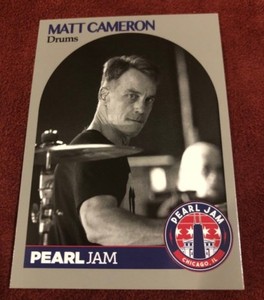 PEARL JAM Chicago Baseball Card - Matt Cameron 1 b&w - 2018 wrigley away show