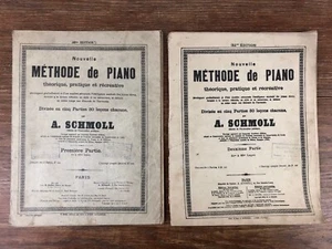 2x Nouvelle METHODE DE PIANO Anton SCHMOLL (1ere et 2eme Parties) 1912 et 1921 - Picture 1 of 12