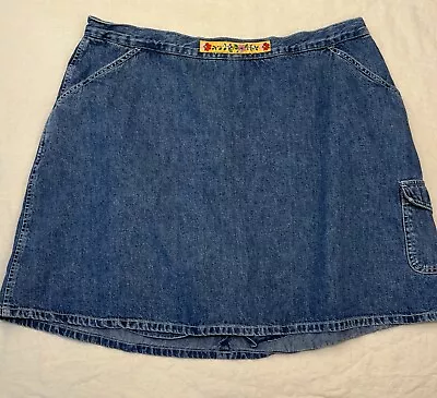 Vtg NORTHCREST Skort Women Sz 20W Blue Jean Denim Skirt W/Shorts Zip Pockets - Image 1 of 4