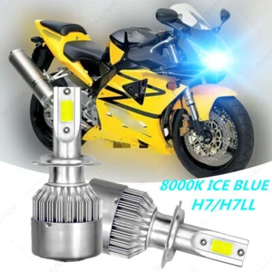 Blue H7 For Honda CBR929RR 2000-2001 CBR954RR 2001-2003 LED Headlight Bulbs Kit - Picture 1 of 13