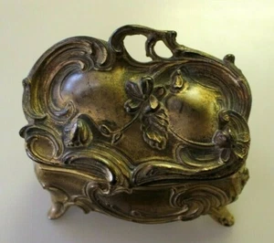 Ataúd de joyería estilo Art Nouveau vintage levantado - Imagen 1 de 7