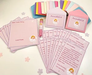 Tooth Fairy Letters, Fairy Writing Paper, 20 Sets, Fairy Dust, Any Name - Picture 1 of 7