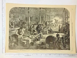 Wood Engraved Steel Manufactures Of Sheffield Jan20 1866 Illustrated London News - Bild 1 von 7