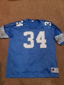 VTG 90s Champion Detroit Lions James Stewart #34 NFL Football Jersey sz 44 large - Picture 1 of 4