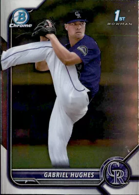 2022 BOWMAN DRAFT CHROME 1ST COLORADO ROCKIES - GABRIEL HUGHES #BDC-151 - Image 1 of 2