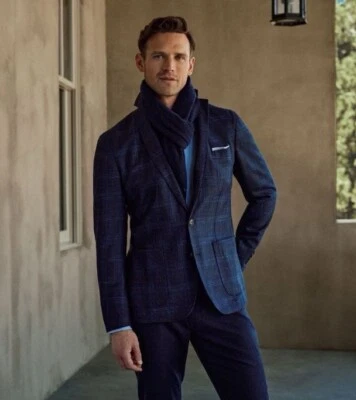 NEW Peter Millar Navy Sport Coat Blazer Wool Silk Linen Size 42 L MS24XJ06 $1295 - Image 1 of 4