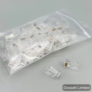 50- RJ45 Network Cable Modular Plug CAT5e CAT6 UTP Connector End Pass Through - Photo 1/1