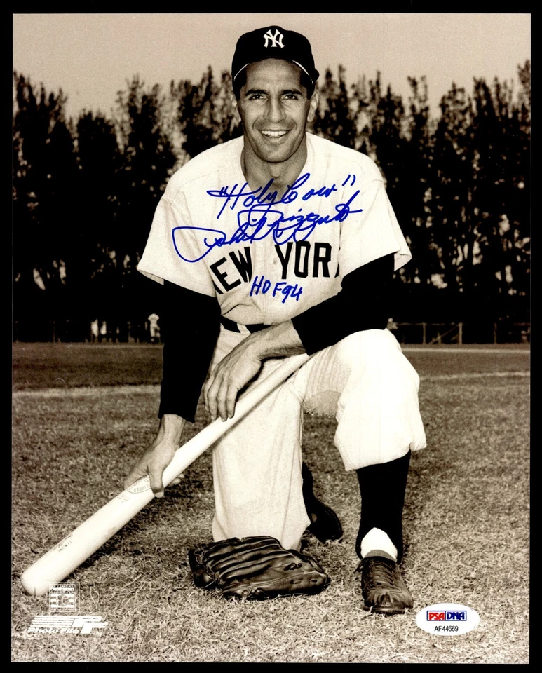 PHIL RIZZUTO SIGNED 8X10 PHOTO INSCRIBED "HOLY COW HOF 94" PSA COA - NY YANKEES - Image 1 of 1