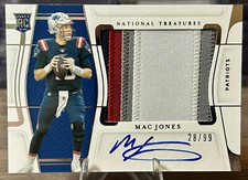 Mac Jones 2021 Panini National Treasures Rookie 4 Color Patch Auto /99 #RMS-MJ