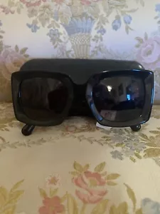 Authentic Chanel Monogram CC Rectangle Sunglasses Black/Gold New - Picture 1 of 16