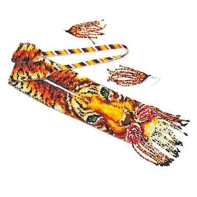 Gargantilla Collar Pendientes Gerdan Semilla Cuentas Turquesa Artesanal Conjunto Regalo Foto 1 de 4