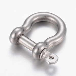 20Pcs Stainless Steel D-Ring Anchor Shackle Clasps Jewellery Findings 25x24mm - Picture 1 of 4