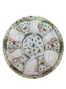 GNA vintage Demitasse Set 6, Butterflies, Bees, Flowers, Nature New in Hat Box - Picture 1 of 12
