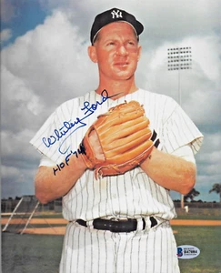 Whitey Ford, New York Yankees—Autographed 8x10 w/ "HOF '74" inscription—BECKETT - Picture 1 of 2