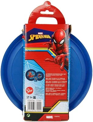 Marvel Spiderman 3 Piece Breakfast Set Dish Glass & Bowl Kindergarten 3280 - Image 1 of 3