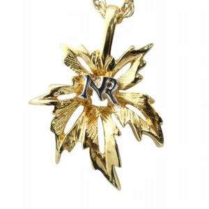 Nina Ricci Necklace Accessories Pendant Logo Leaf Gold Color Gy18 /Mq Ladies - Picture 1 of 8
